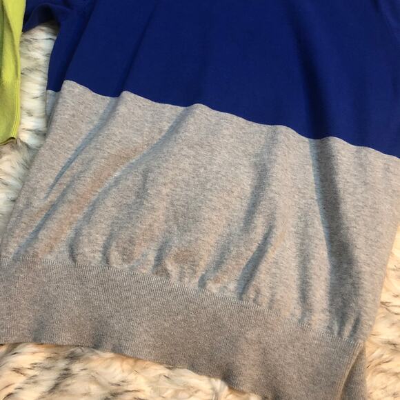 JcPenney JCP Blue, Gray, and Yellow Colorblock Knit Pullover Sweater 1X - Picture 13 of 14